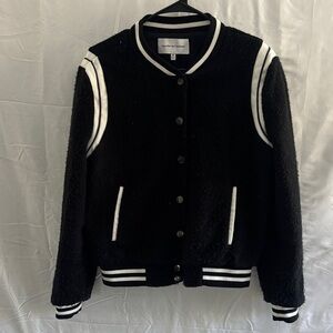 Cupcakes and cashmere Black and White Varsity Jacket